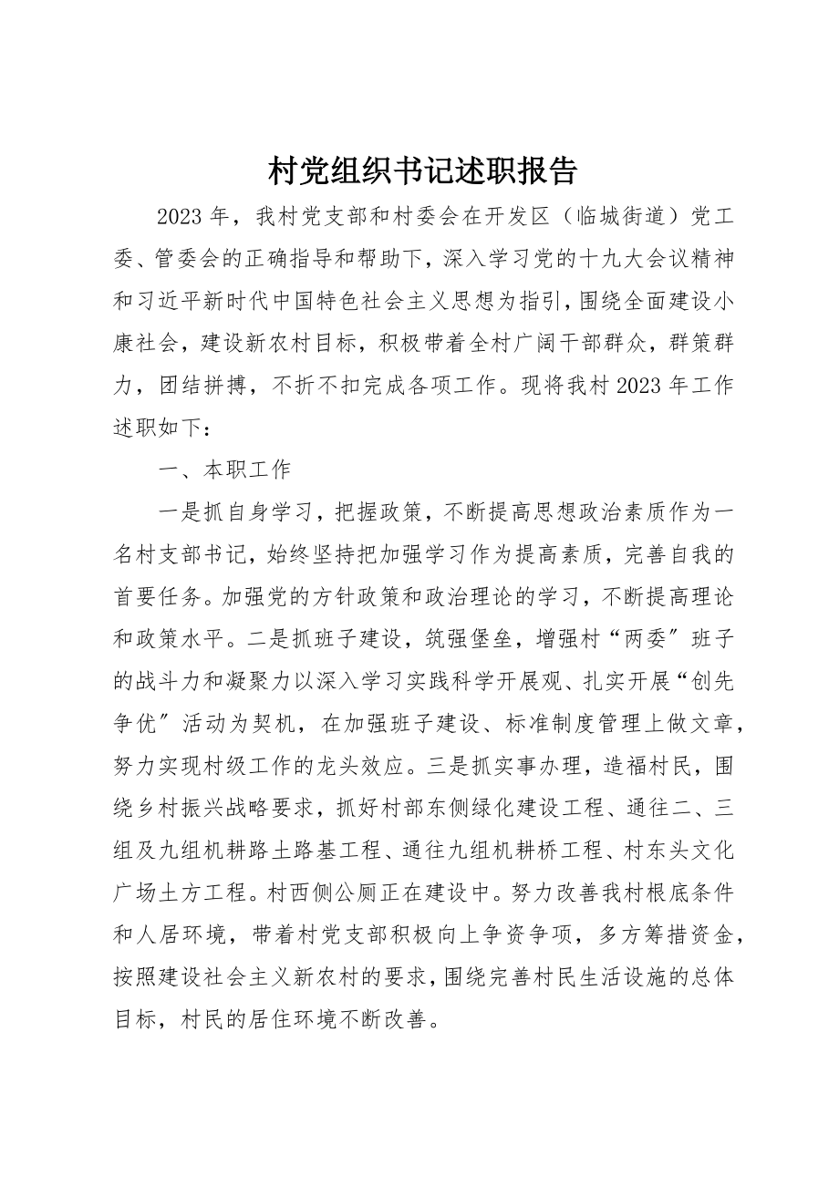 2023年村党组织书记述职报告新编.docx_第1页