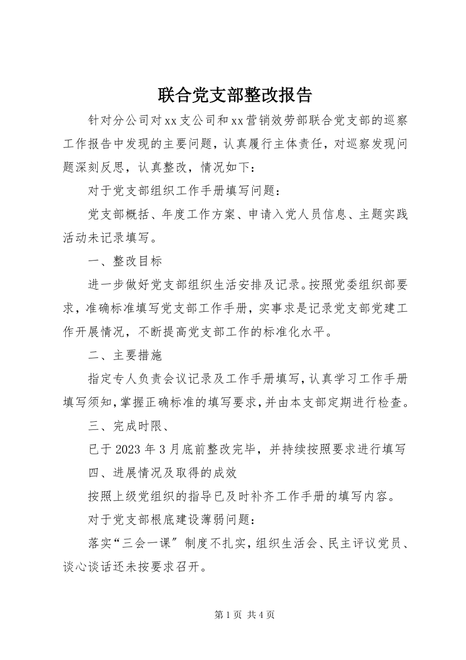 2023年联合党支部整改报告.docx_第1页