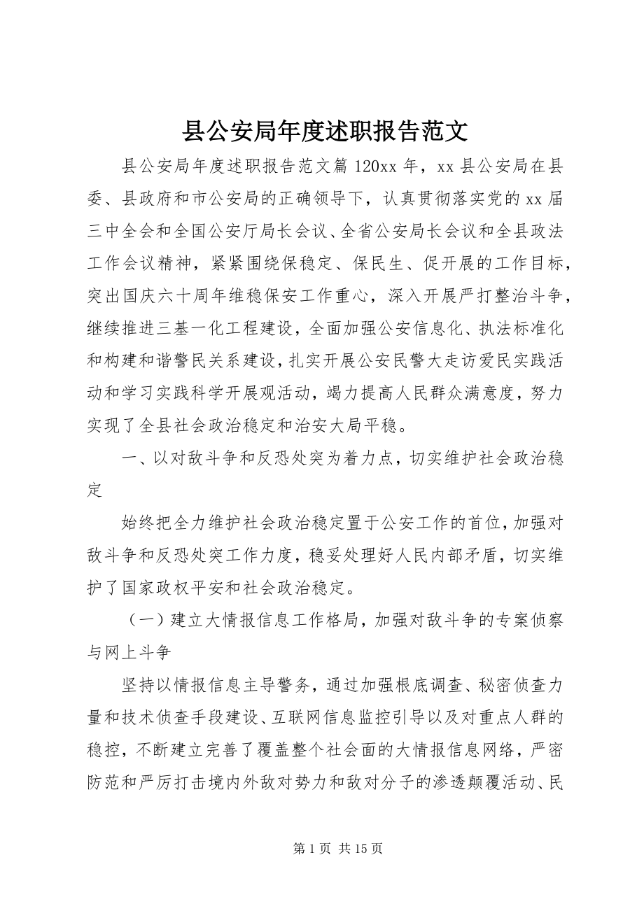 2023年县公安局年度述职报告.docx_第1页