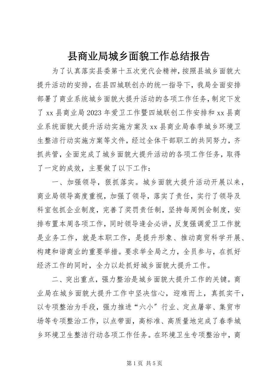 2023年县商业局城乡面貌工作总结报告.docx_第1页