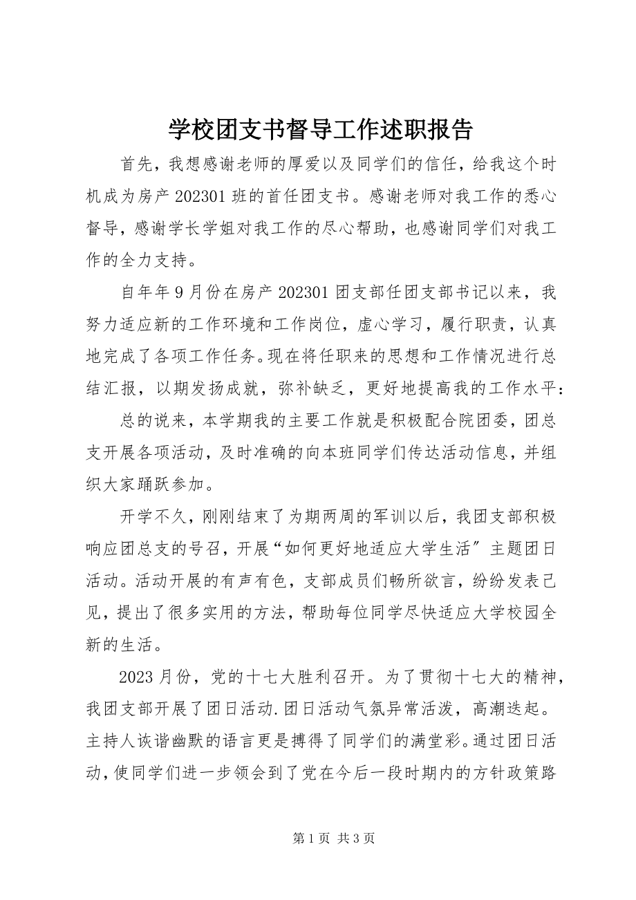 2023年学校团支书督导工作述职报告.docx_第1页