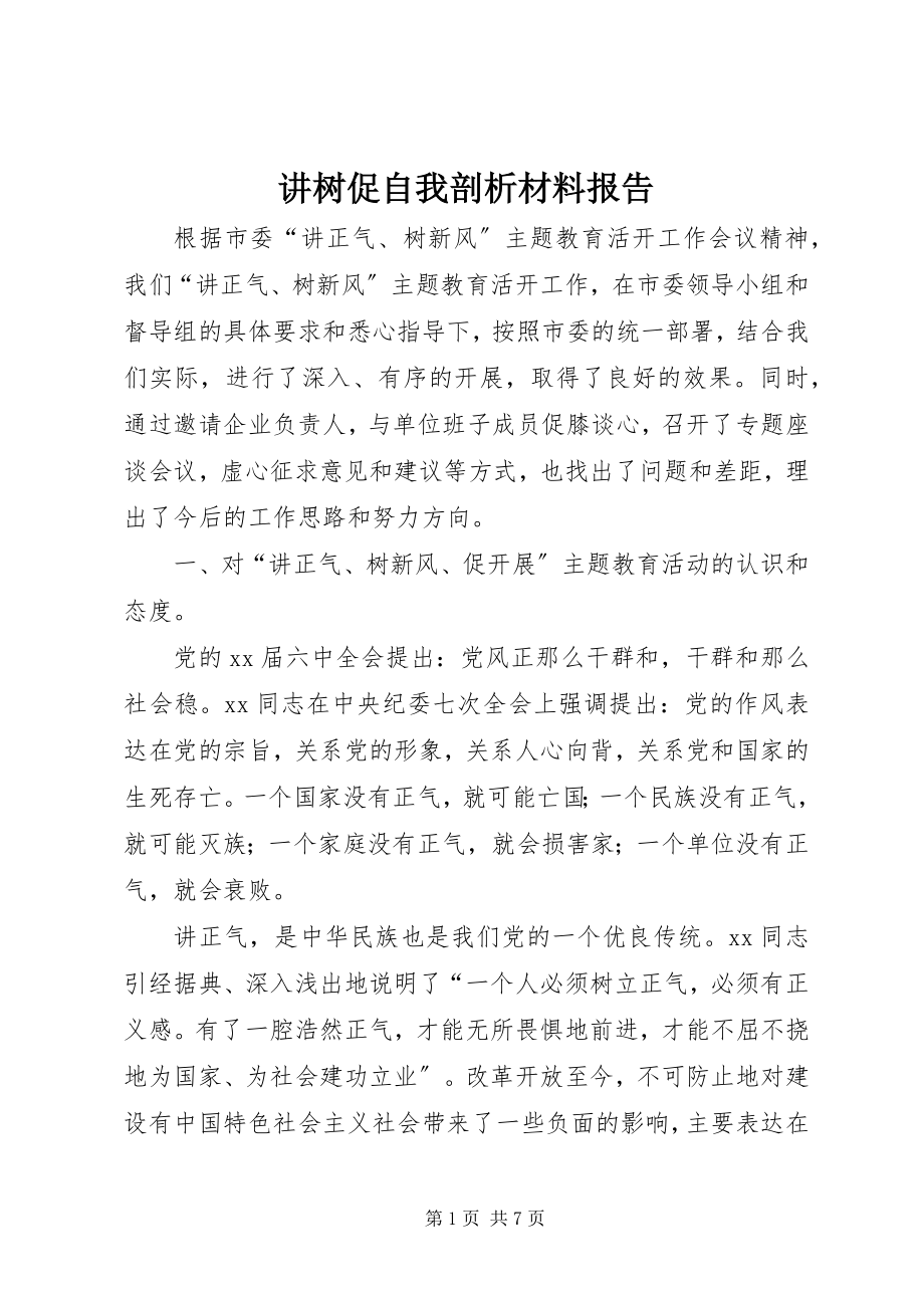 2023年讲树促自我剖析材料报告.docx_第1页