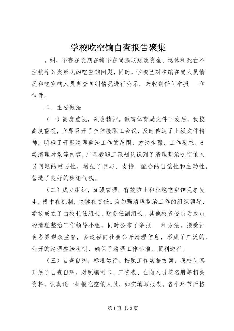 2023年学校吃空饷自查报告汇集.docx_第1页