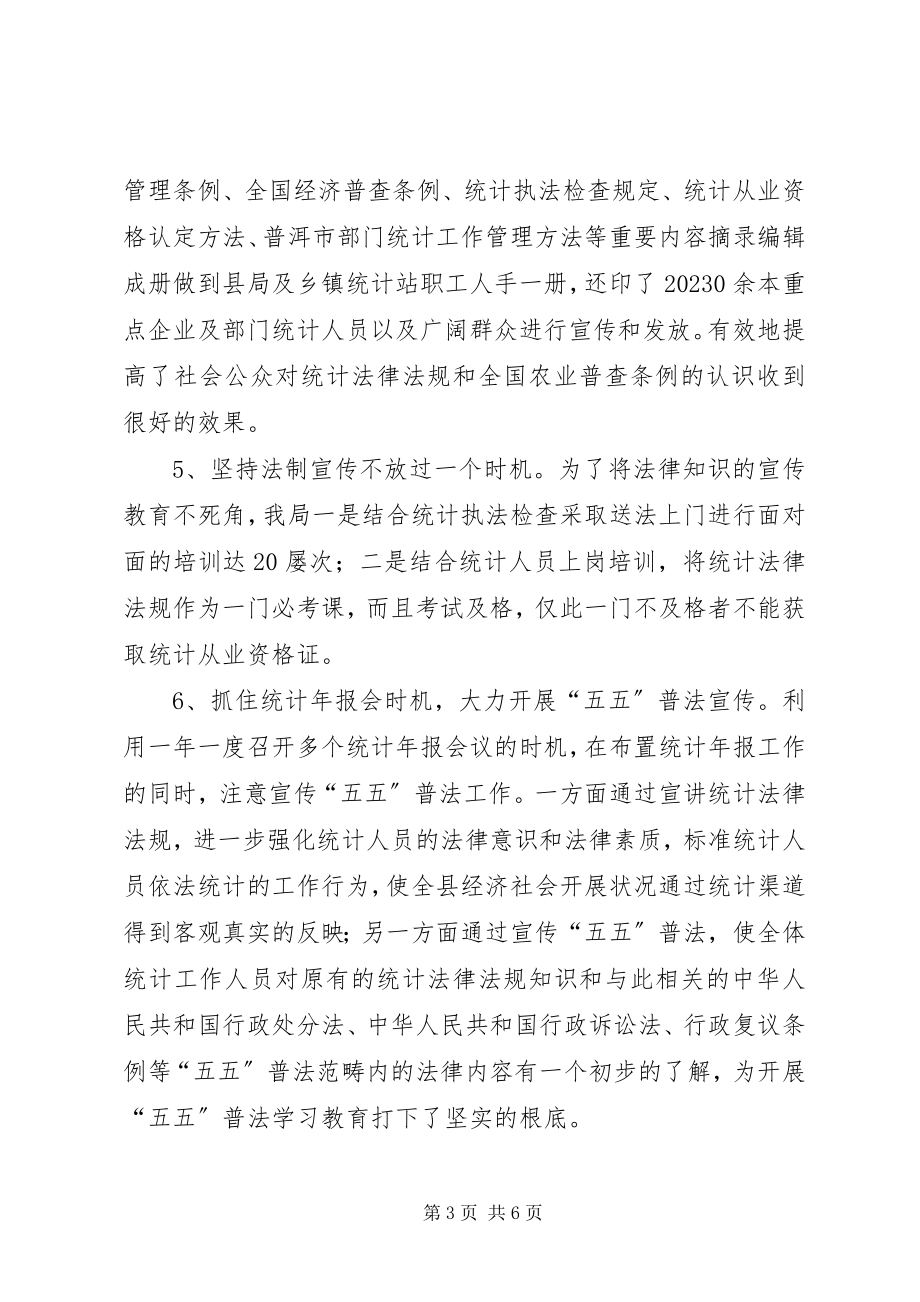 2023年县统计局五五普法工作总结报告.docx_第3页