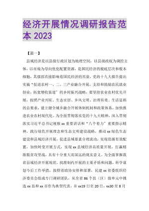 2023年经济发展情况调研报告范本.doc