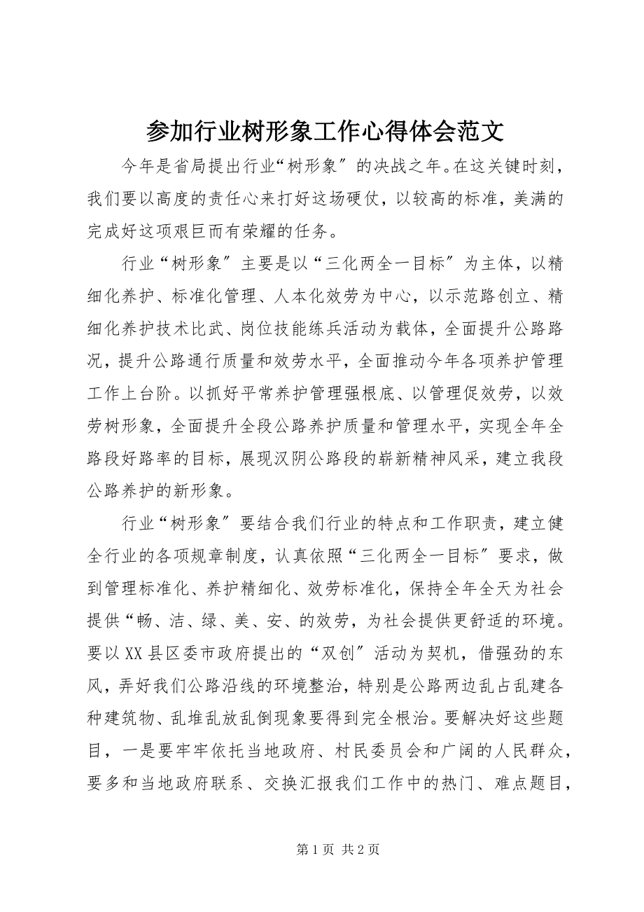 2023年参加行业树形象工作心得体会新编.docx_第1页