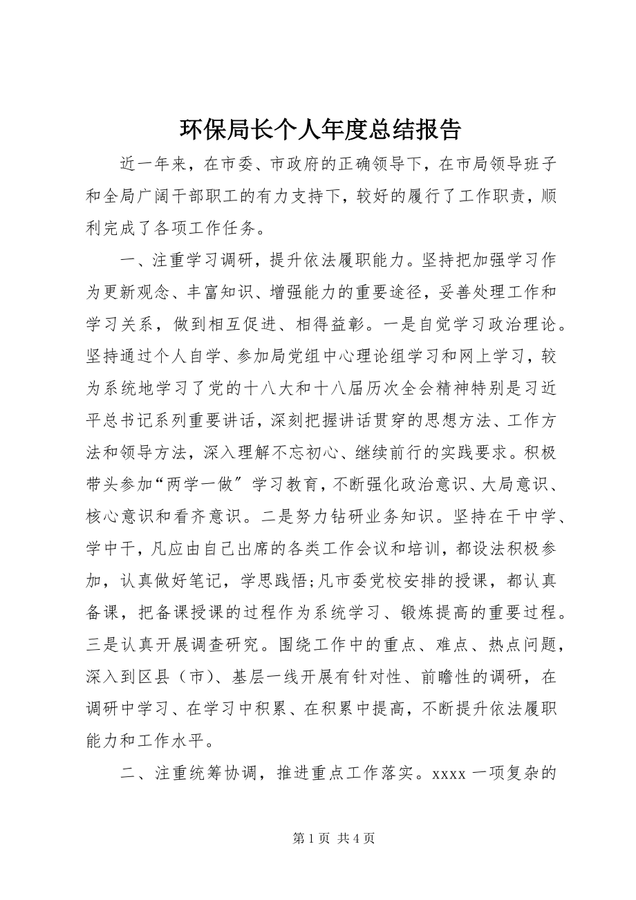 2023年环保局长个人度总结报告.docx_第1页