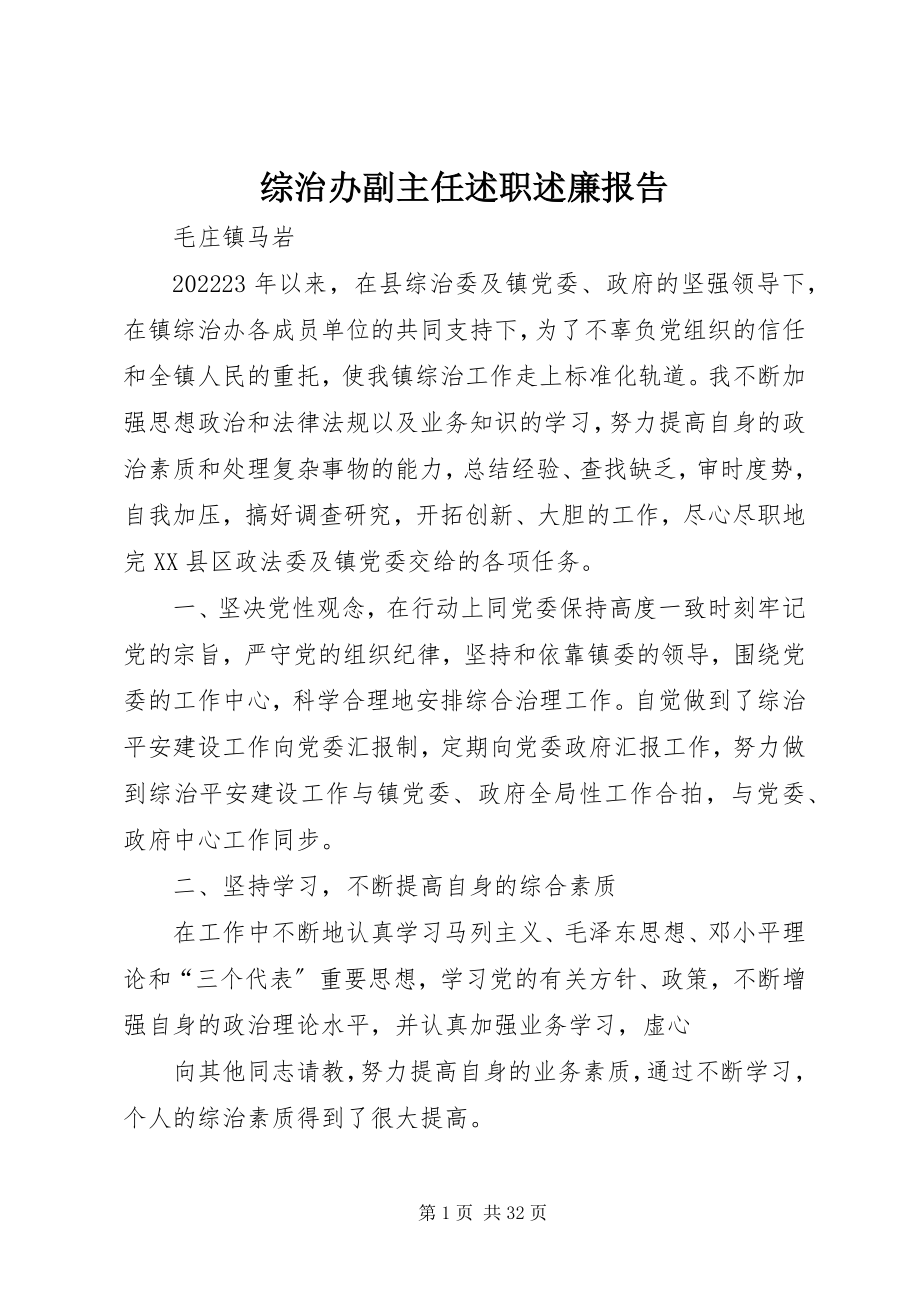 2023年综治办副主任述职述廉报告.docx_第1页