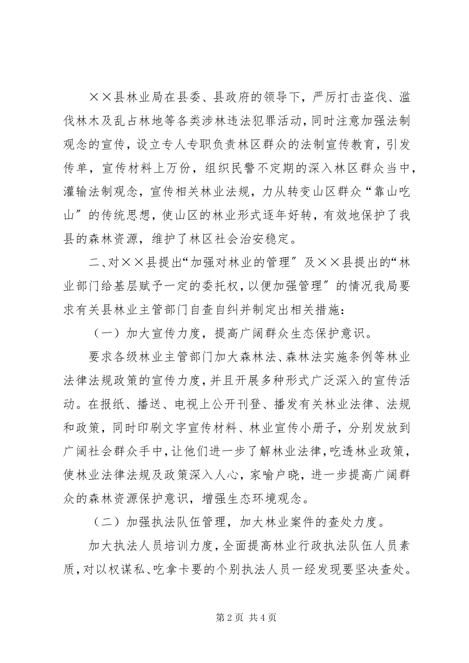 2023年林业局对群众意见建议的自查自纠的报告.docx_第2页