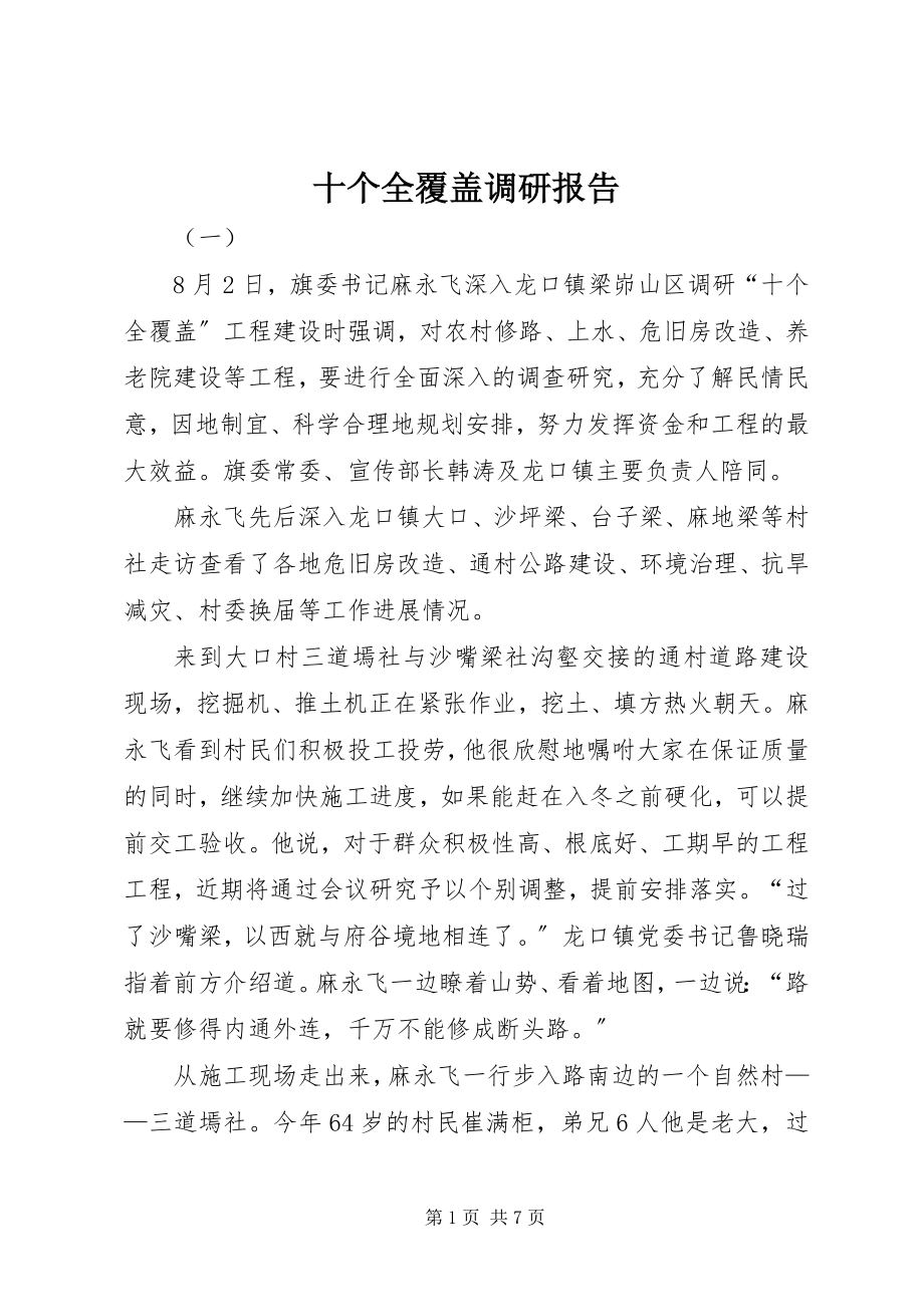 2023年十个全覆盖调研报告.docx_第1页