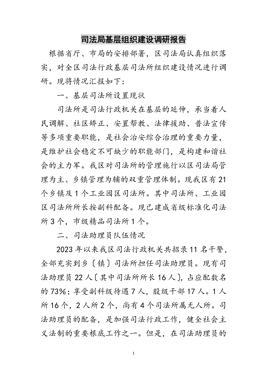 2023年司法局基层组织建设调研报告范文.doc_第1页