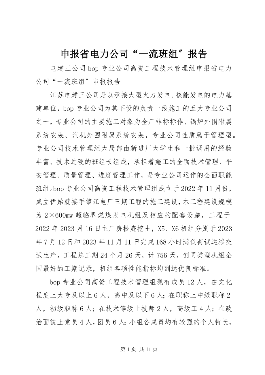 2023年申报省电力公司“一流班组”报告.docx_第1页