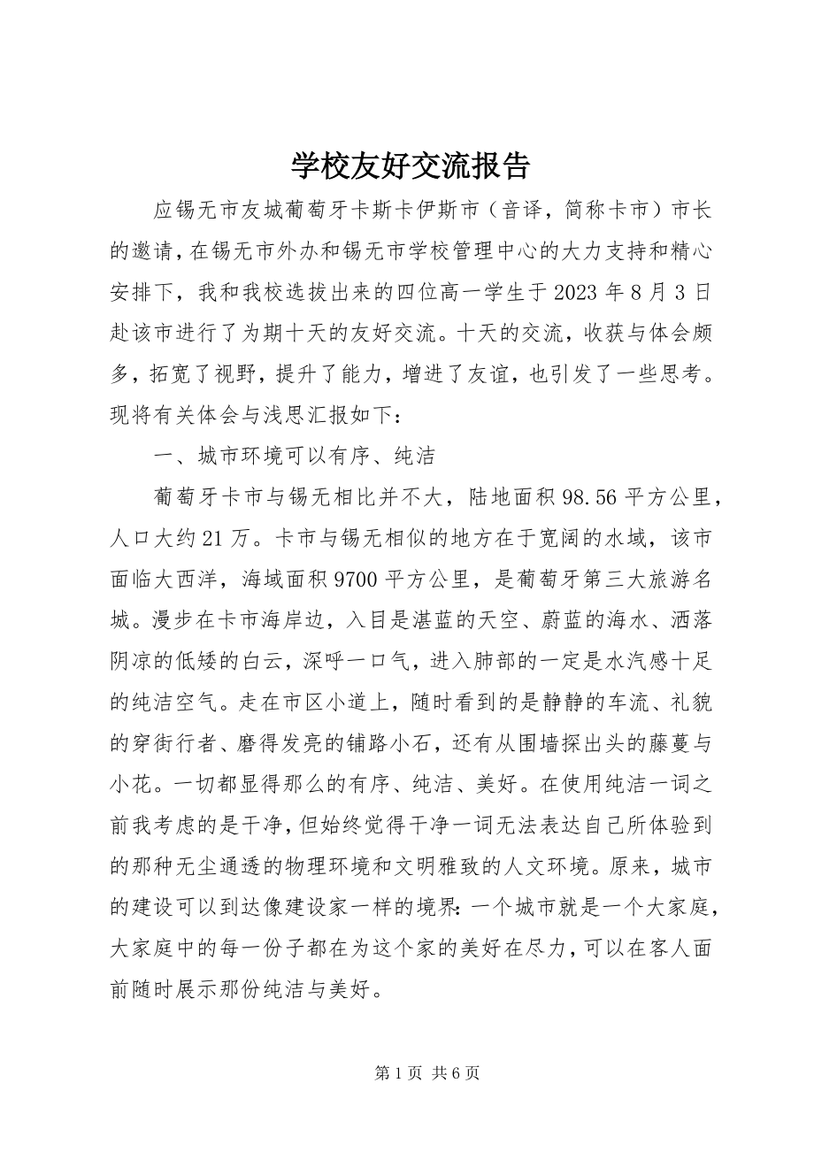 2023年学校友好交流报告.docx_第1页