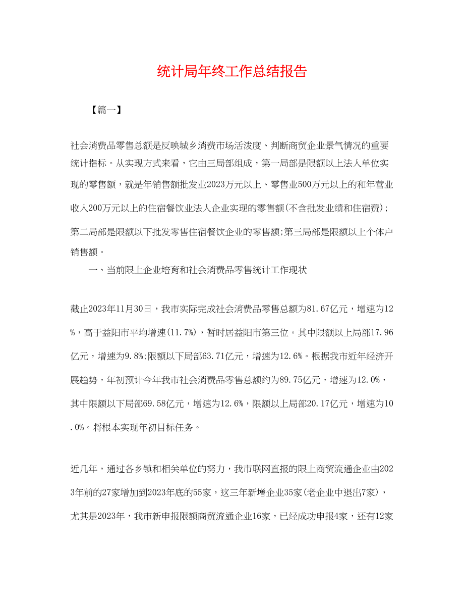 2023年统计局终工作总结报告.docx_第1页