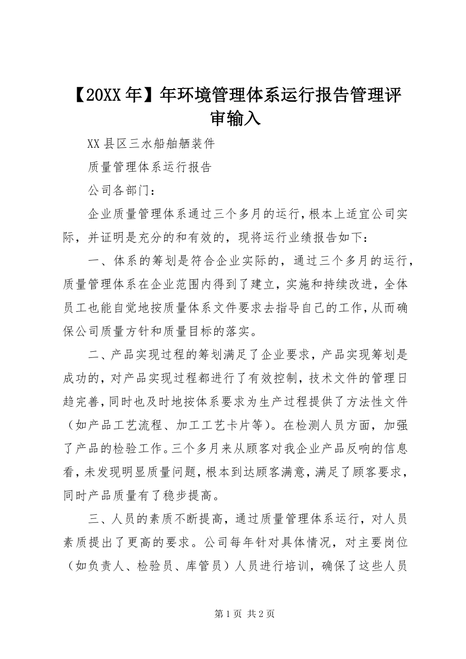 2023年年环境管理体系运行报告管理评审输入.docx_第1页