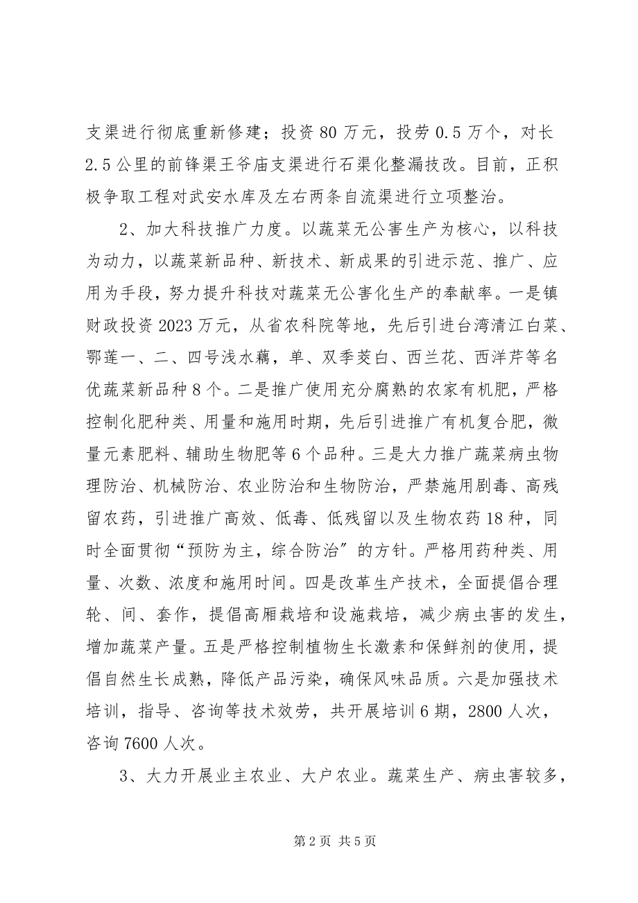 2023年无公害蔬菜基地建设的情况汇报情况报告.docx_第2页