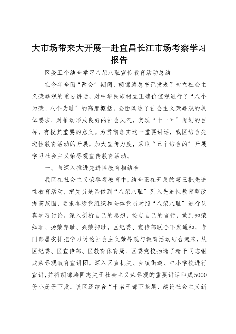 2023年大市场带来大发展赴宜昌长江市场考察学习报告新编.docx_第1页