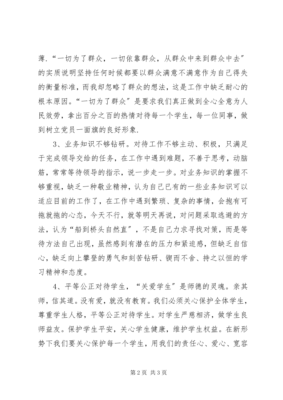 2023年学习新《中小学教师职业道德规范》自查报告.docx_第2页