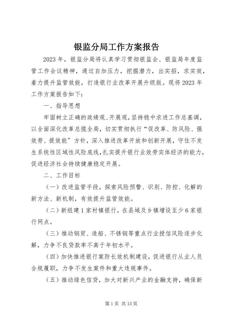 2023年银监分局工作计划报告.docx_第1页