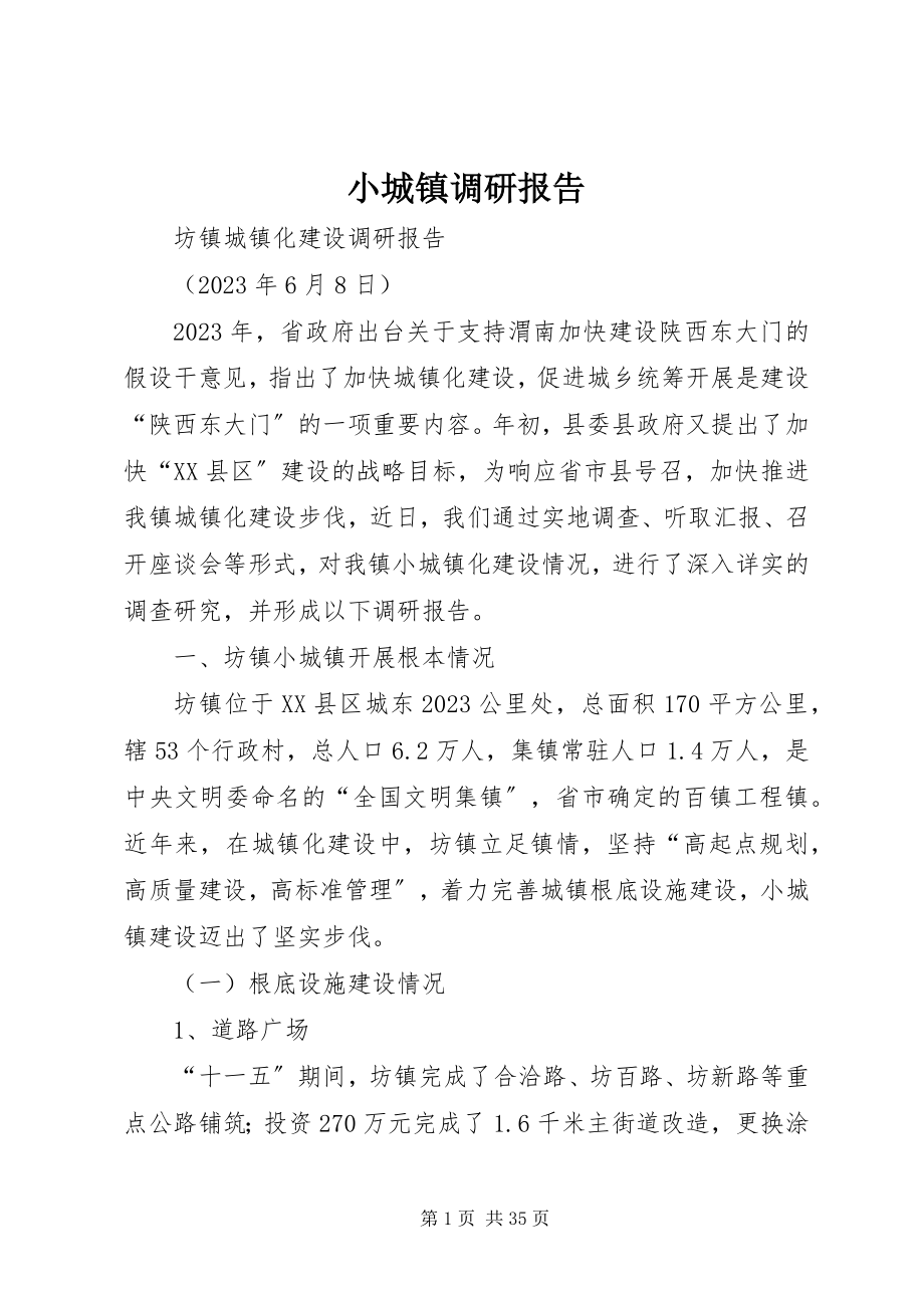 2023年小城镇调研报告.docx_第1页