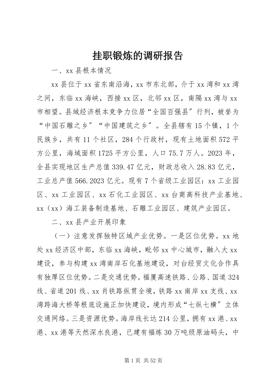 2023年挂职锻炼的调研报告.docx_第1页