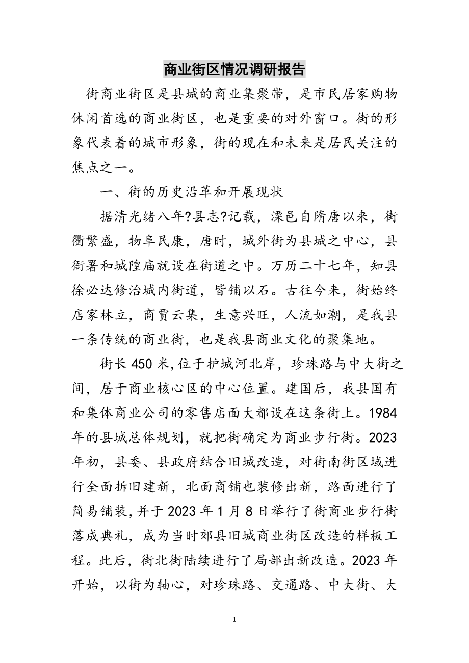 2023年商业街区情况调研报告范文.doc_第1页