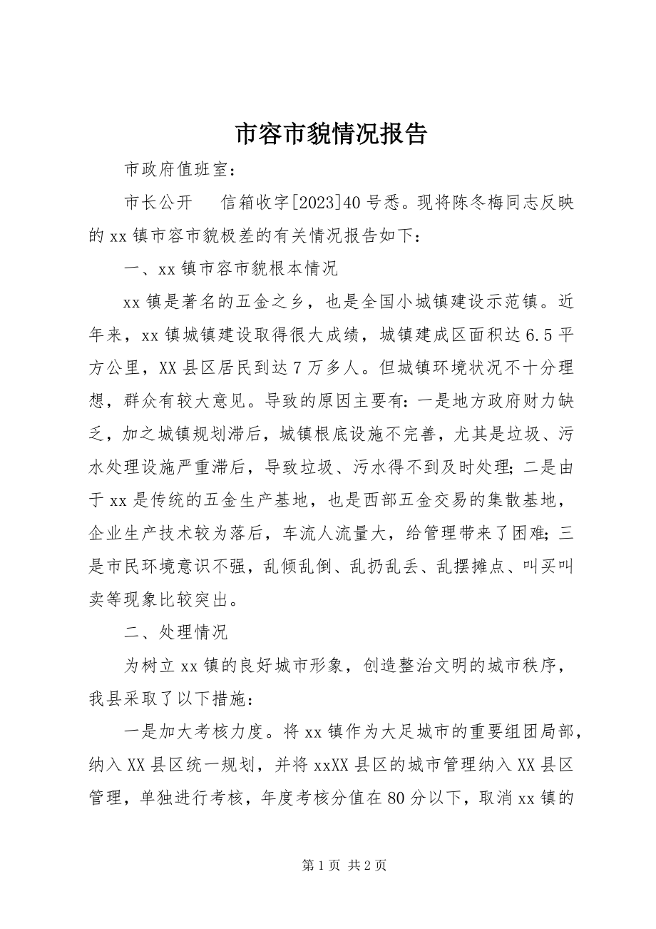 2023年市容市貌情况报告.docx_第1页