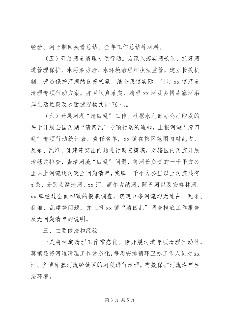 2023年镇河长制工作自评报告.docx_第3页