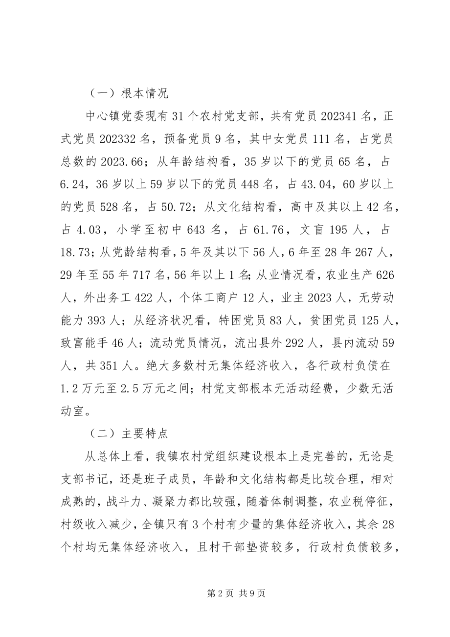 2023年镇农村党组织和党员队伍建设调研报告.docx_第2页