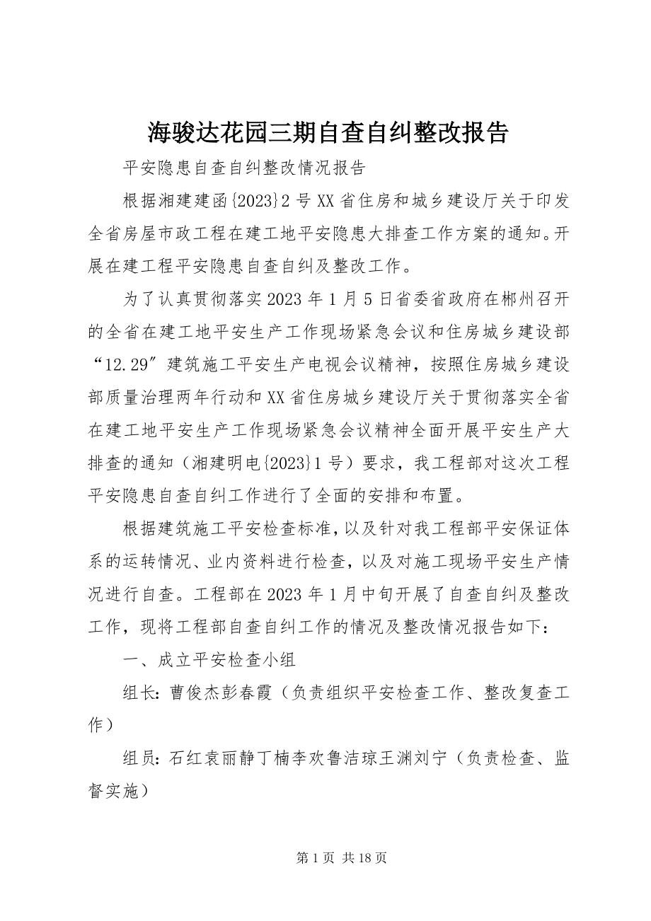 2023年海骏达花园三期自查自纠整改报告.docx_第1页