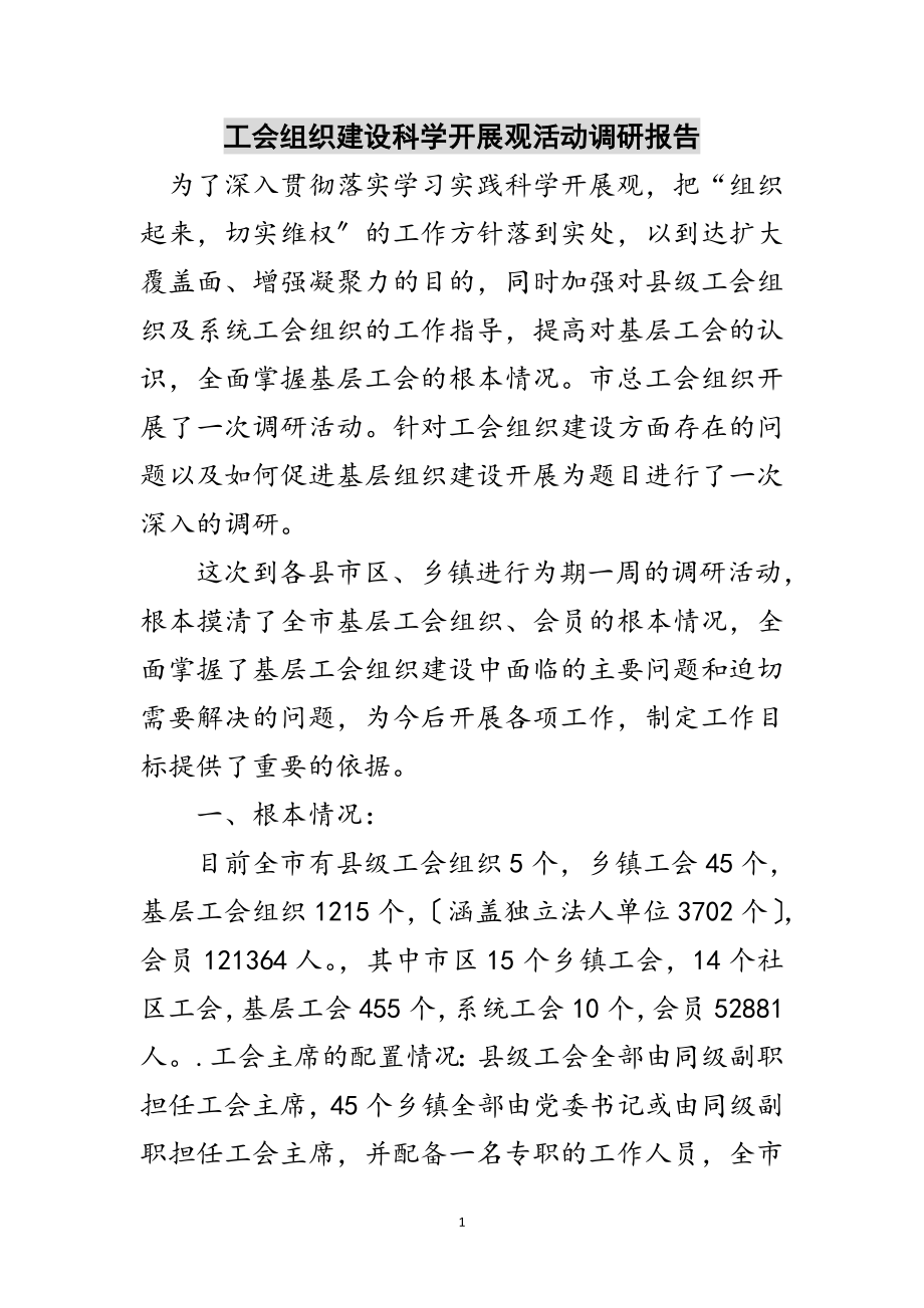 2023年工会组织建设科学发展观活动调研报告范文.doc_第1页