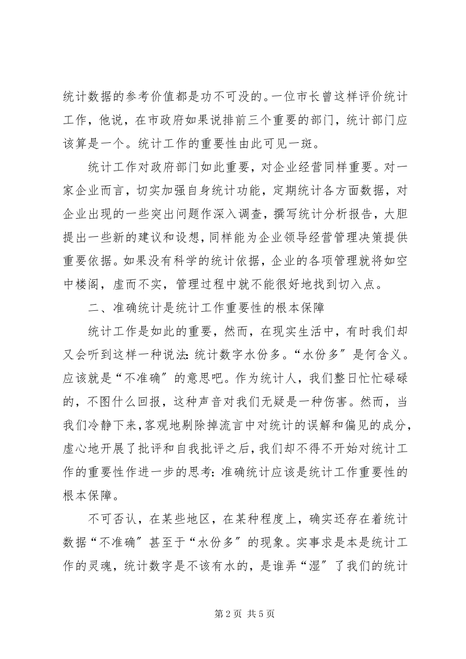 2023年统计工作重要性分析探讨工作心得.docx_第2页