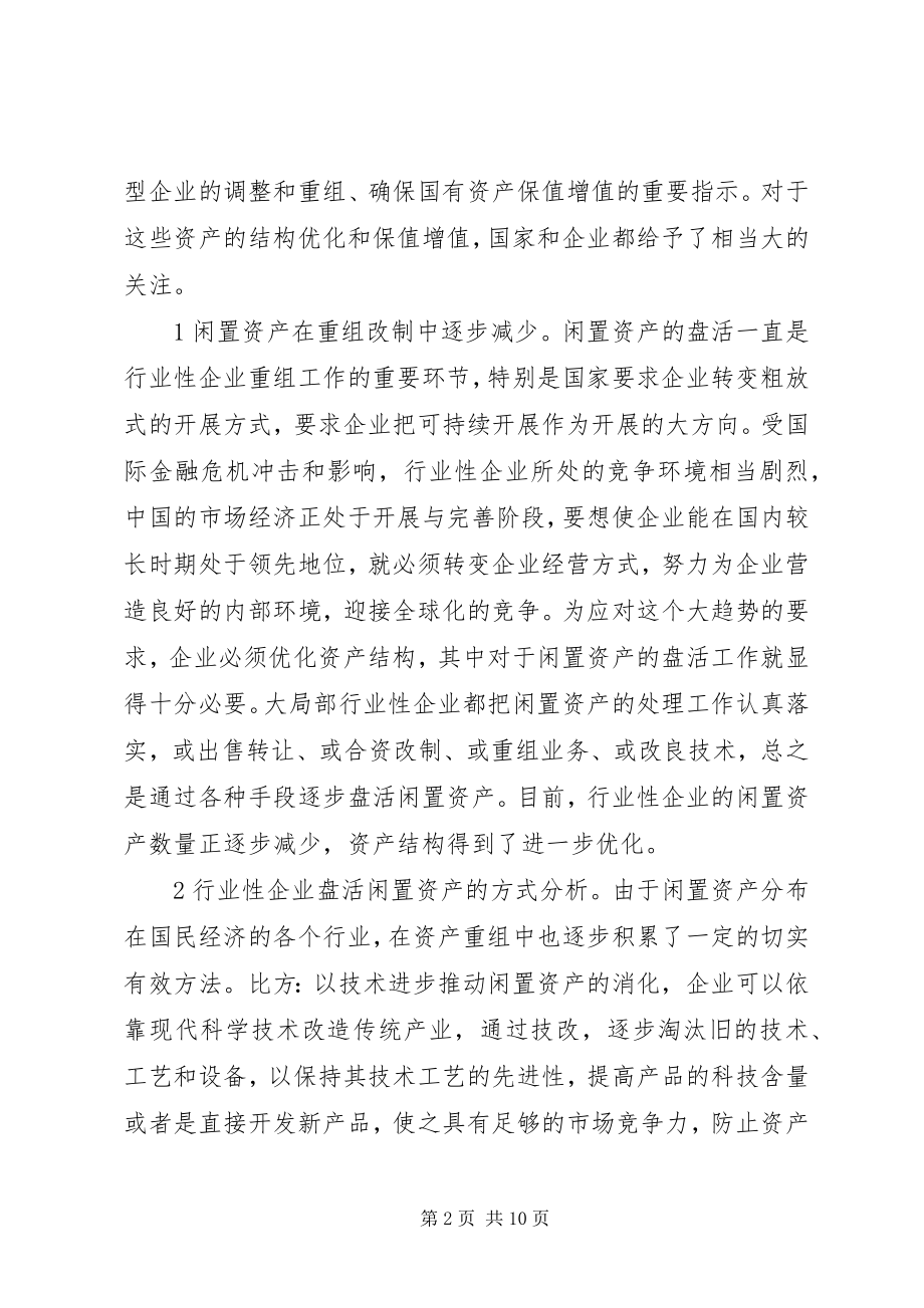 2023年行业性企业闲置资产活化的制约因素分析与对策.docx_第2页