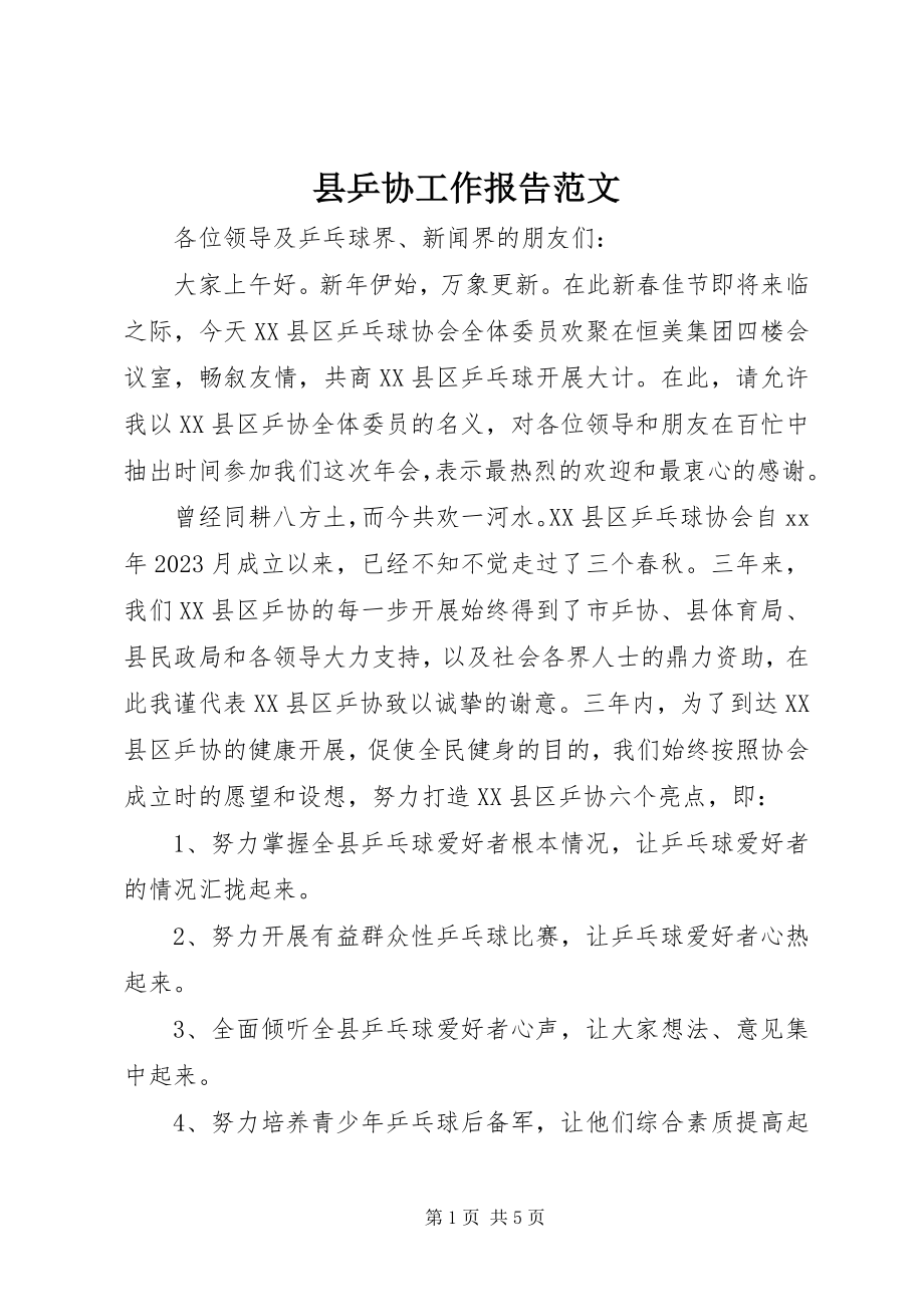 2023年县乒协工作报告.docx_第1页