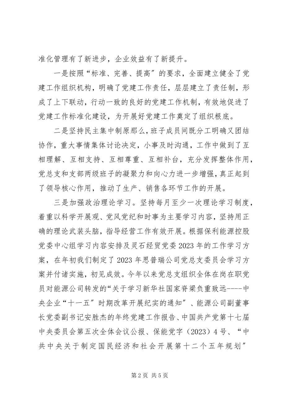 2023年思普瑞公司党总支工作报告.docx_第2页