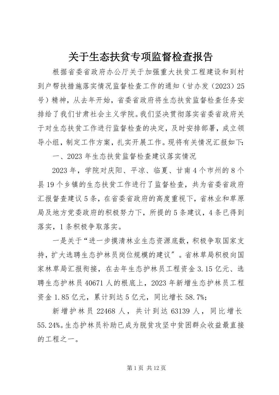 2023年生态扶贫专项监督检查报告.docx_第1页