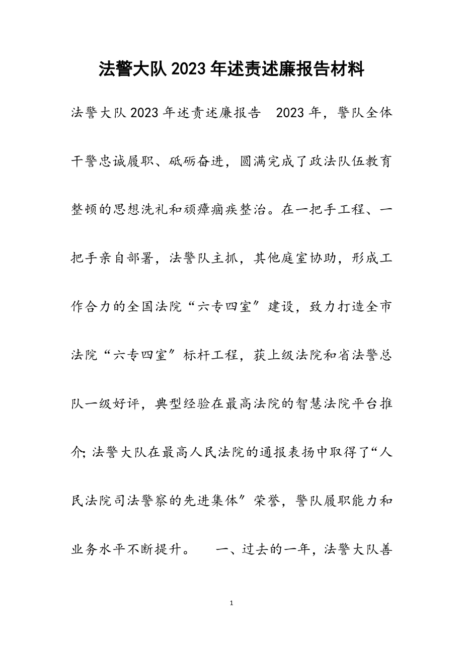 法警大队2023年述责述廉报告.docx_第1页