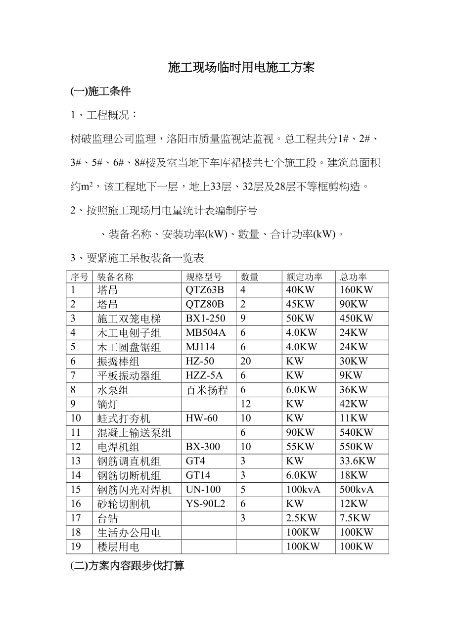 2023年建筑行业临用电施方案.docx_第1页