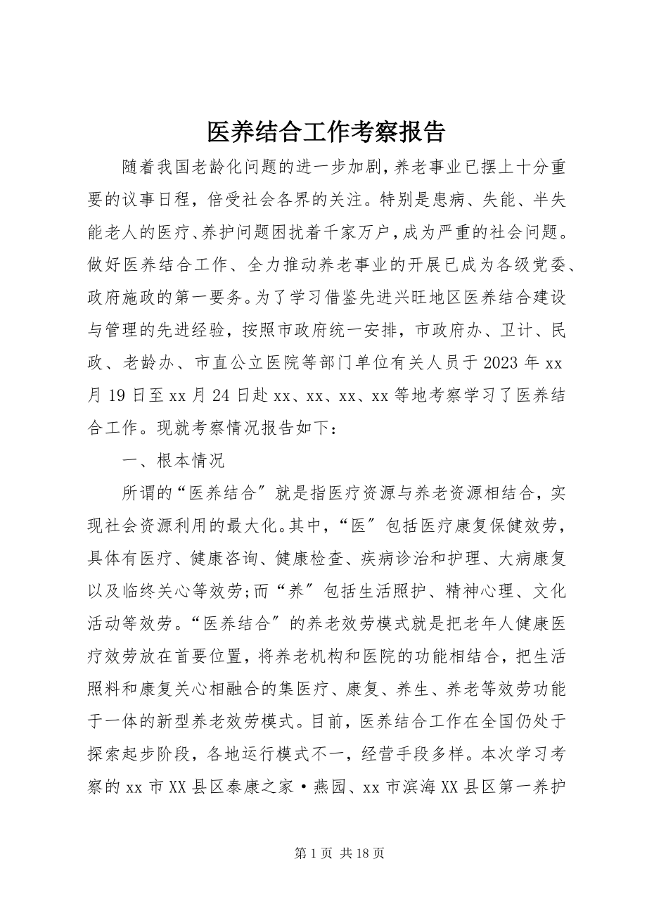 2023年医养结合工作考察报告.docx_第1页