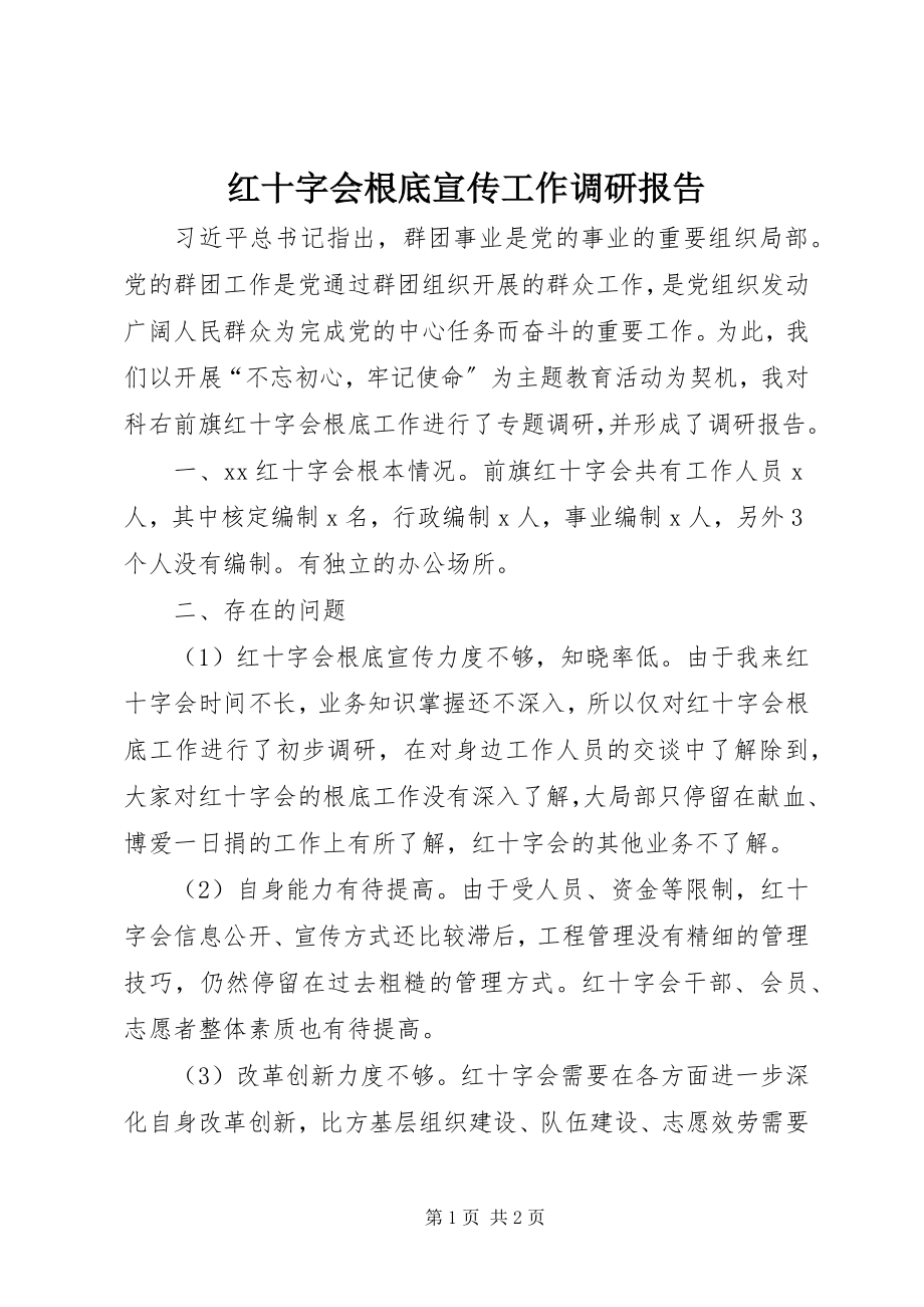 2023年红十字会基础宣传工作调研报告.docx_第1页