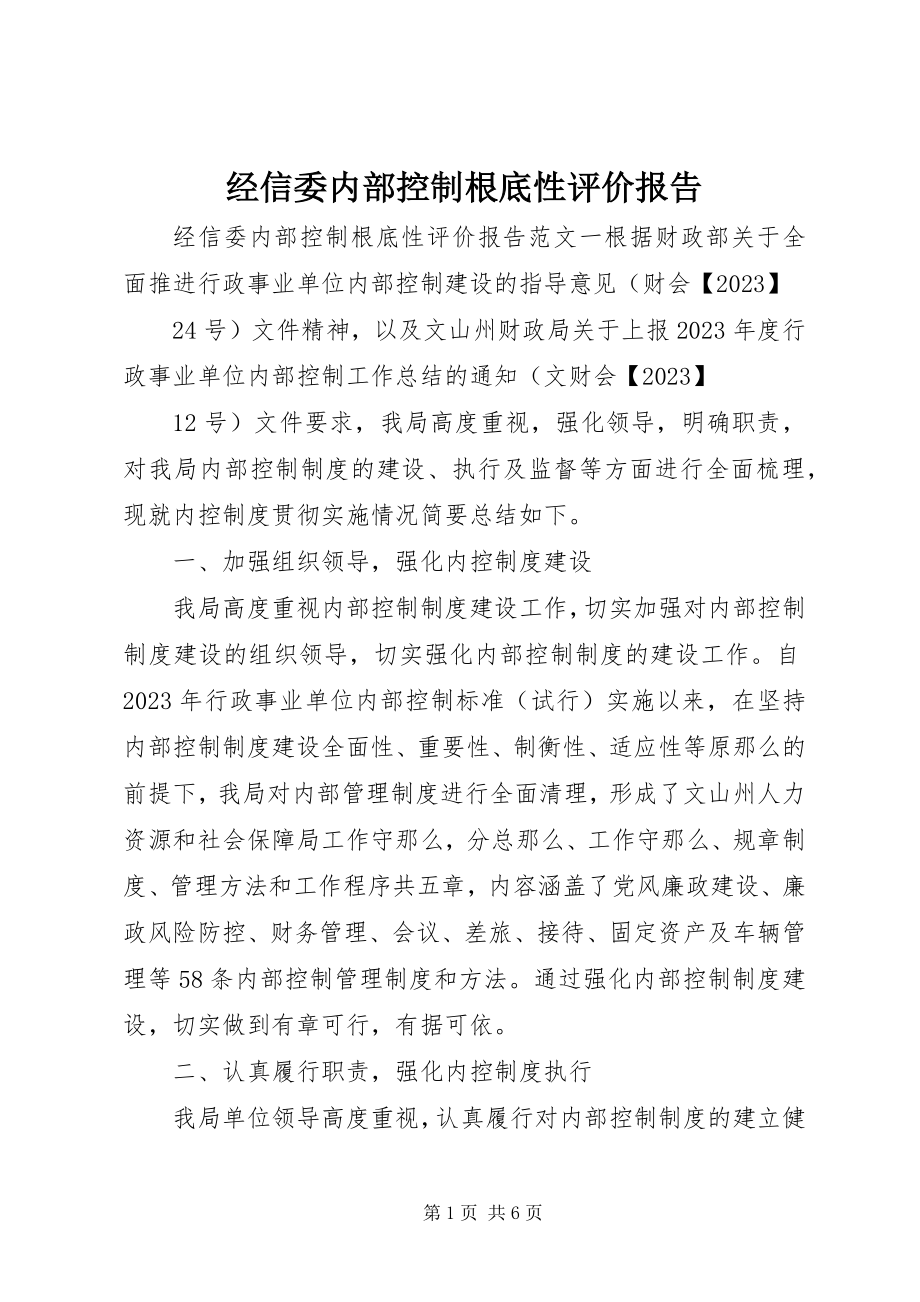 2023年经信委内部控制基础性评价报告.docx_第1页