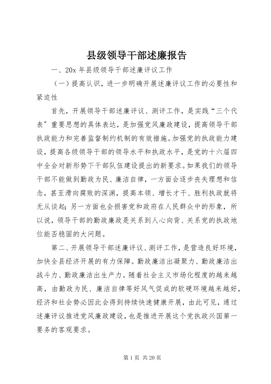 2023年县级领导干部述廉报告.docx_第1页