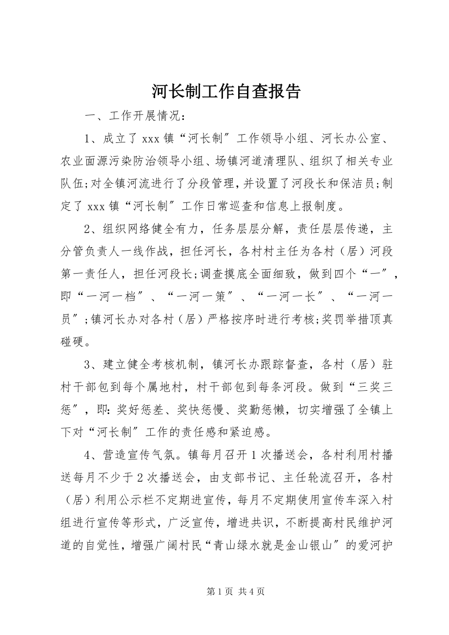 2023年河长制工作自查报告.docx_第1页