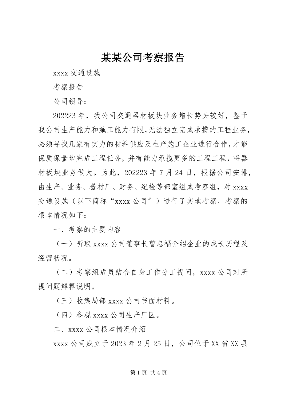 2023年某某公司考察报告.docx_第1页