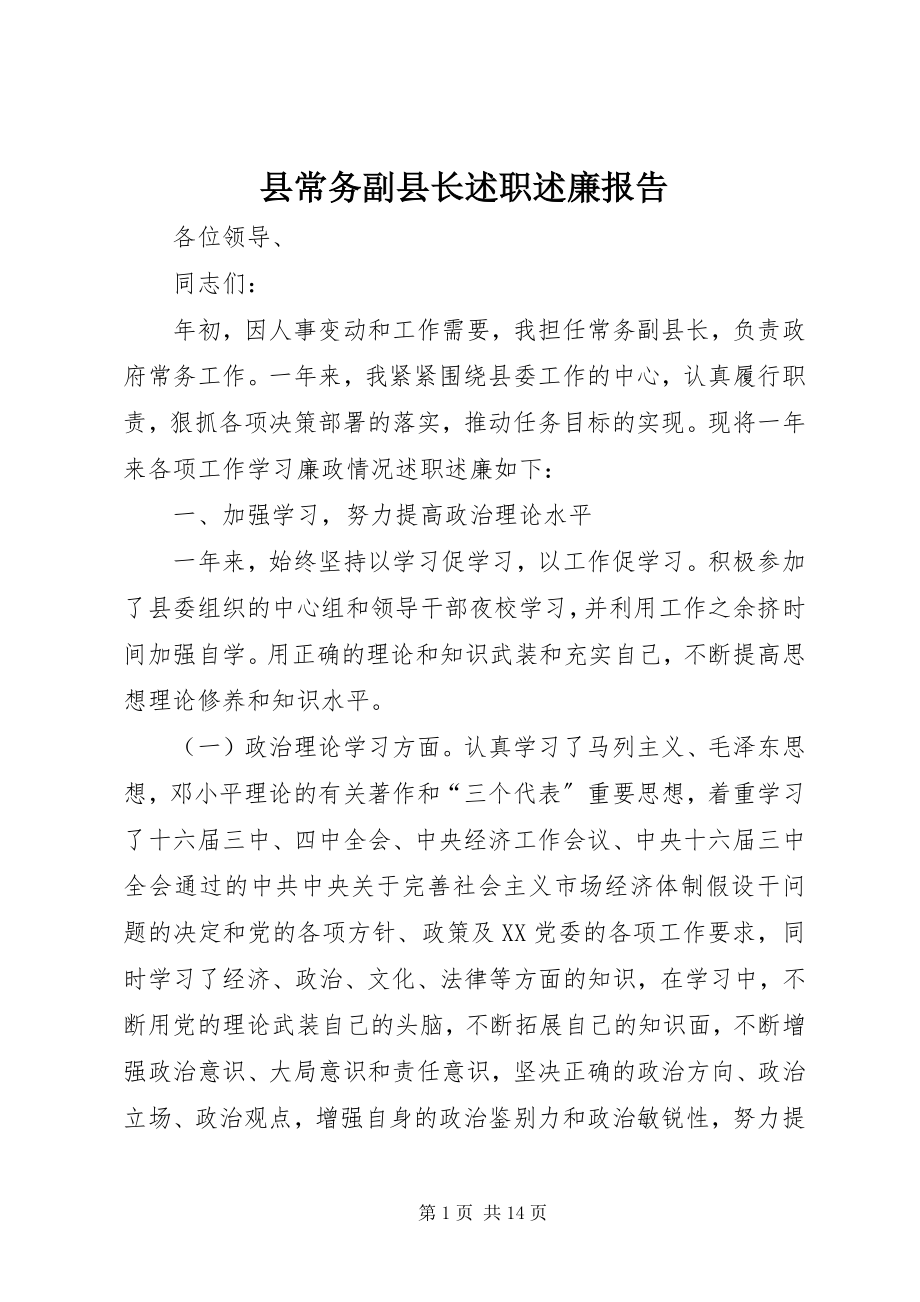 2023年县常务副县长述职述廉报告.docx_第1页