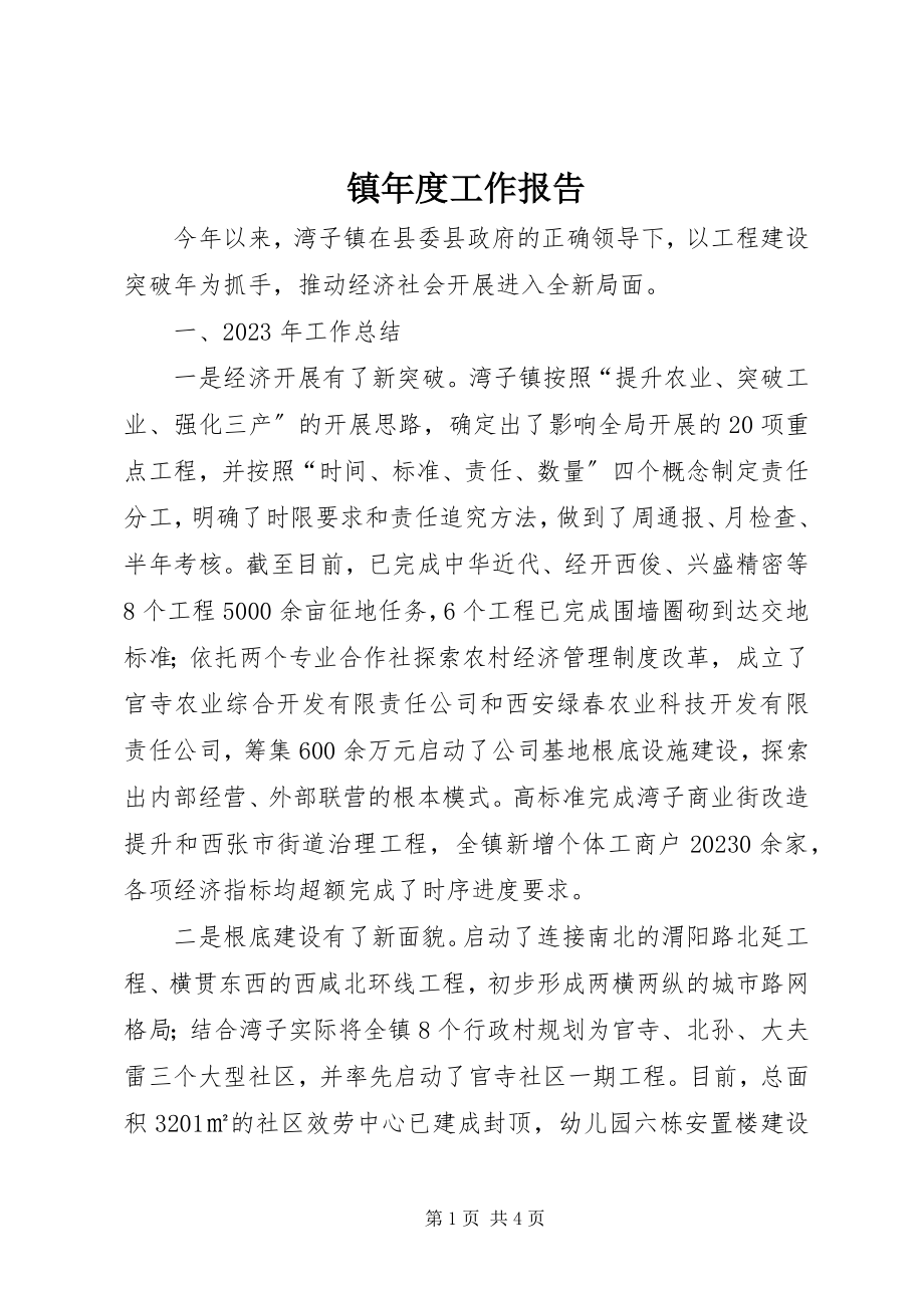 2023年镇年度工作报告.docx_第1页