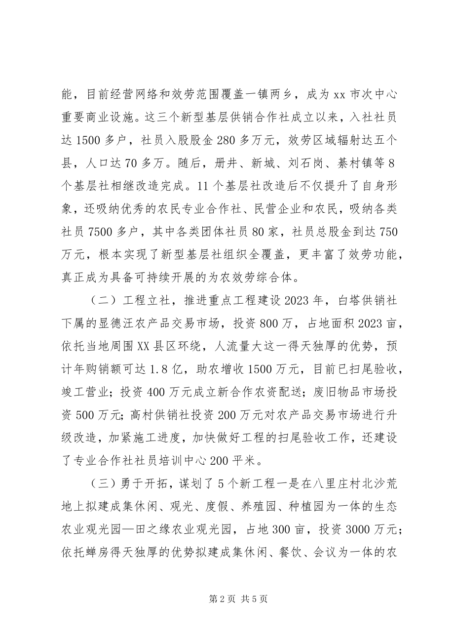 2023年市供销社工作总结报告材料.docx_第2页