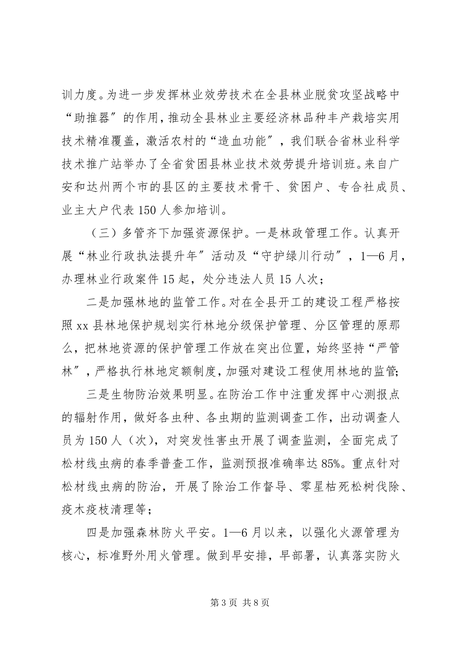 2023年林业局半总结及下半工作打算的报告.docx_第3页