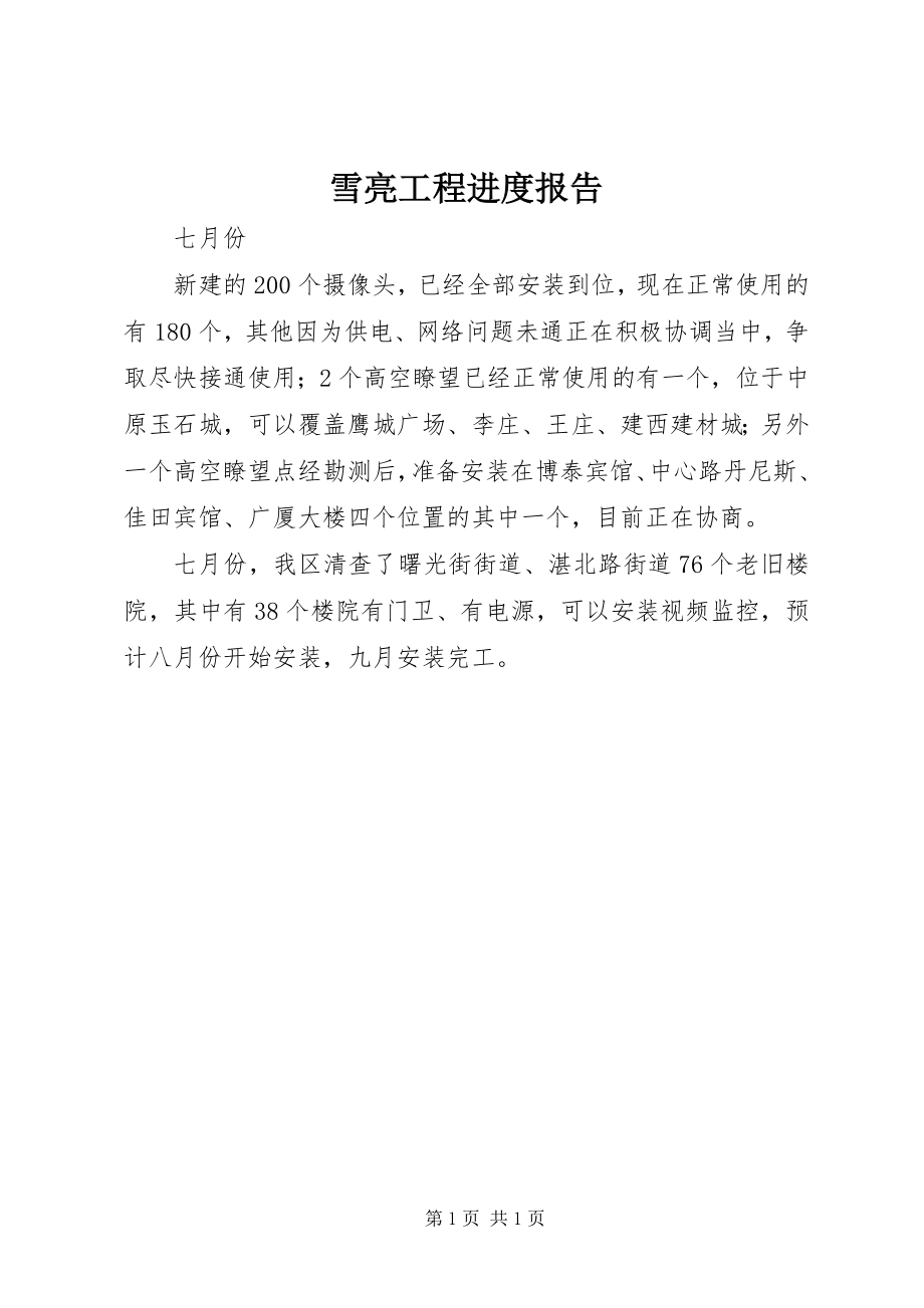 2023年雪亮工程进度报告.docx_第1页