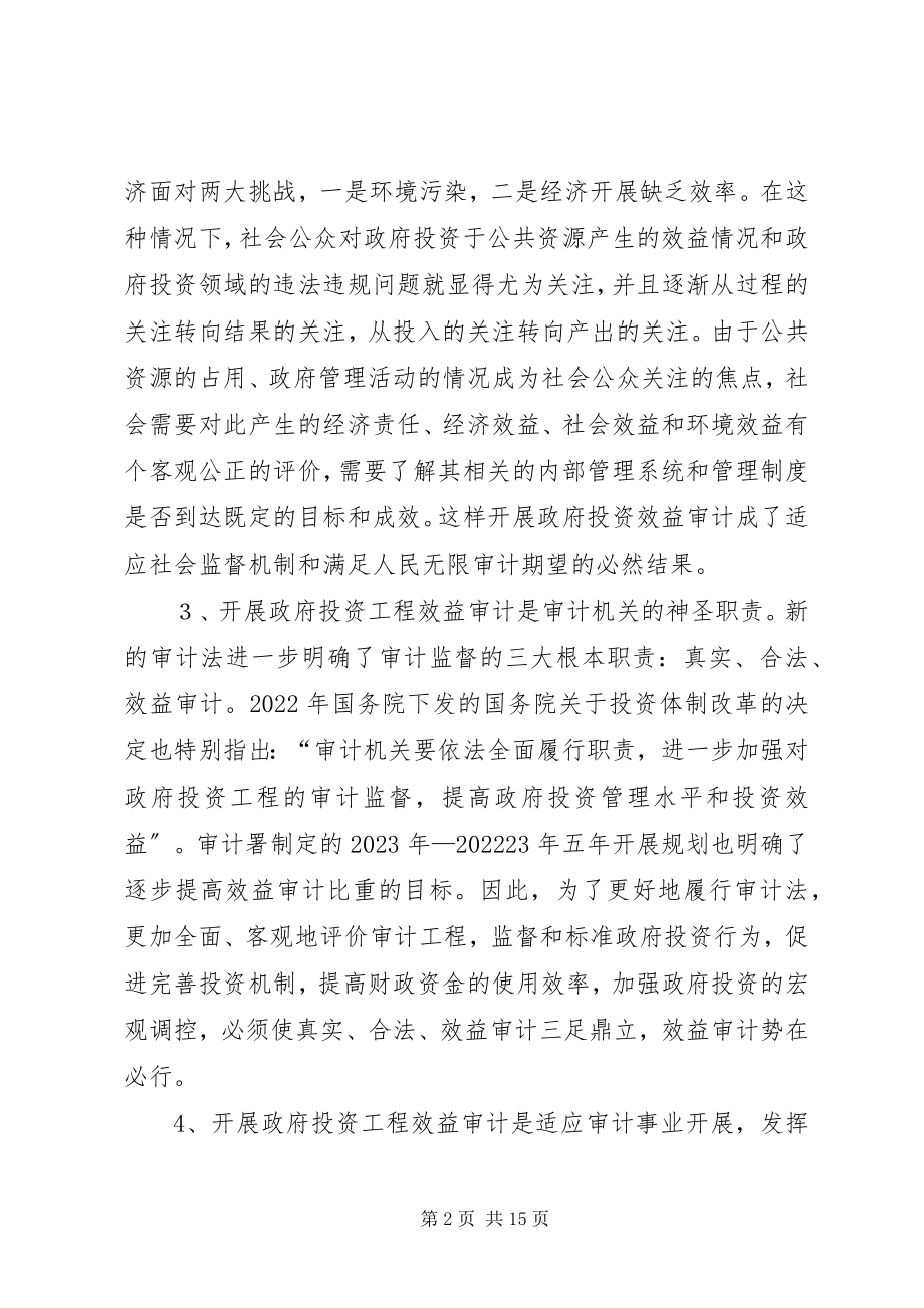 2023年对政府投资项目效益审计开展的调研报告.docx_第2页